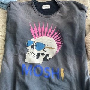 Lauren Moshi Distressed Grey Sweatshirt